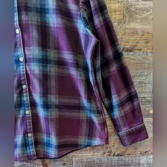 Upcycled Wild Soul W Painted Aztec Plaid Fleece like Shacket - Picture 13 of 14